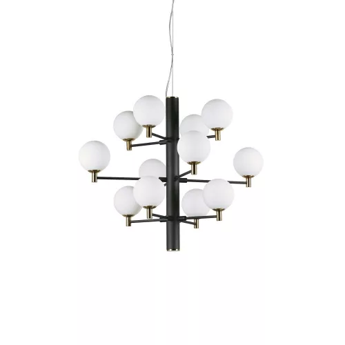 függesztett lámpa fekete színű vázzal és fém testtel beltéri használatra ideal-lux-197319 - moretti.hu