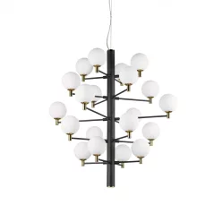 függesztett lámpa fekete színű vázzal és fém testtel beltéri használatra ideal-lux-197333 - moretti.hu