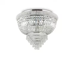 mennyezeti lámpa króm színű vázzal és fém testtel beltéri használatra ideal-lux-207186 - moretti.hu