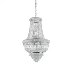 függesztett lámpa króm színű vázzal és fém testtel beltéri használatra ideal-lux-215969 - moretti.hu