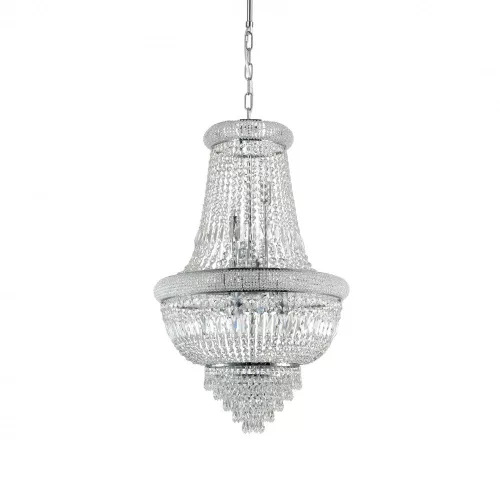 függesztett lámpa króm színű vázzal és fém testtel beltéri használatra ideal-lux-215969 - moretti.hu