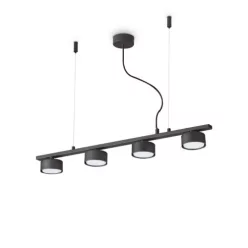 függesztett lámpa fekete színű vázzal és fém testtel beltéri használatra ideal-lux-235455 - moretti.hu