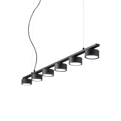 függesztett lámpa fekete színű vázzal és fém testtel beltéri használatra ideal-lux-235486 - moretti.hu