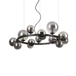 függesztett lámpa fekete színű vázzal és fém testtel beltéri használatra ideal-lux-271385 - moretti.hu