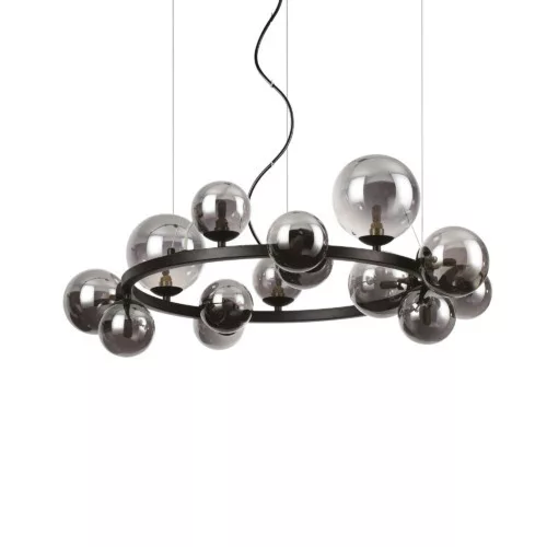 függesztett lámpa fekete színű vázzal és fém testtel beltéri használatra ideal-lux-271385 - moretti.hu
