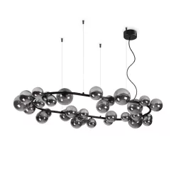 függesztett lámpa fekete színű vázzal és fém testtel beltéri használatra ideal-lux-296753 - moretti.hu