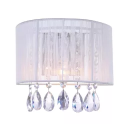   ITALUX A-9262-1-WH ESSENCE Kristály Fali Lámpa Fehér, Króm, Átlátszó E14 IP20
