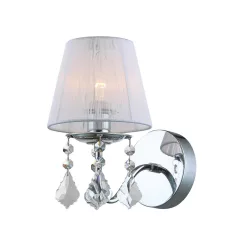   ITALUX MBM-2572-1-W CORNELIA Kristály Fali Lámpa Fehér, Króm E14 IP20
