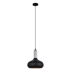   ITALUX MDM-3029-1-BK-CR QUESMO Modern Függesztett Lámpa Króm, Fekete E27 IP20