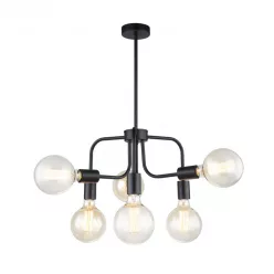 ITALUX MDM-3678-6-BK KRISTY Glamour Csillár Fekete E27 IP20