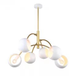   ITALUX MDM-3691-6-GD-W MELVO Glamour Csillár Fehér, Arany E14 IP20