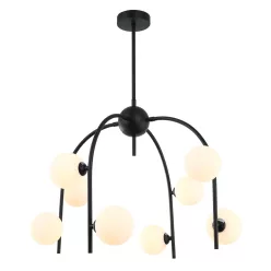   ITALUX MDM-3800-8-BK-W CELINE Glamour Csillár Fehér, Fekete G9 IP20