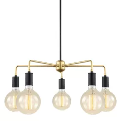   ITALUX MDM3386-5-BK-GD MALENE Glamour Csillár Fekete, Arany E27 IP20