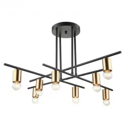   ITALUX MDM3658-8-BK-BRO NORMANI Glamour Csillár Barna, Fekete E27 IP20