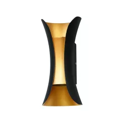   ITALUX PL-356-S-BK-GD DANTE Modern Kültéri Fali Lámpa Fekete, Arany LED IP44