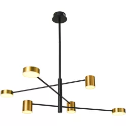   Italux REMDAL PND-16374-6 BK+GD Csillár 6x30W/LED 3000K 847LM IP20