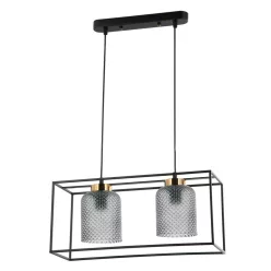   ITALUX PND-23231-2-BK-SG SINELLA Modern Függesztett Lámpa Fekete, Füstös E27 IP20