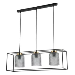   ITALUX PND-23231-3-BK-SG SINELLA Többágú Függesztett Lámpa Fekete, Füstös E27 IP20
