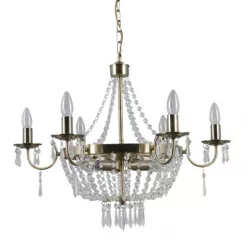   ITALUX PND-30138-6-3B CORTINA Kristály Csillár Antik Bronz E14 IP20