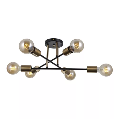 Italux FORMIO PND-4052-6-BL-HBR Plafonlámpa 6x40W/E27 IP20