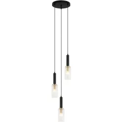  ITALUX PND-43363-3-BK-BR PEROLA Többágú Függesztett Lámpa Fekete, Arany E14 IP20