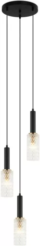 ITALUX PND-43363-3-BK-BR PEROLA Többágú Függesztett Lámpa Fekete, Arany E14 IP20