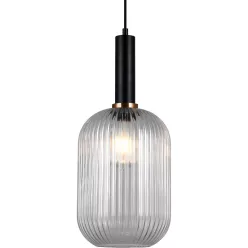   ITALUX PND-5588-1L-BKCL ANTIOLA Modern Led Függesztett Lámpa Fekete, Átlátszó E27 IP20