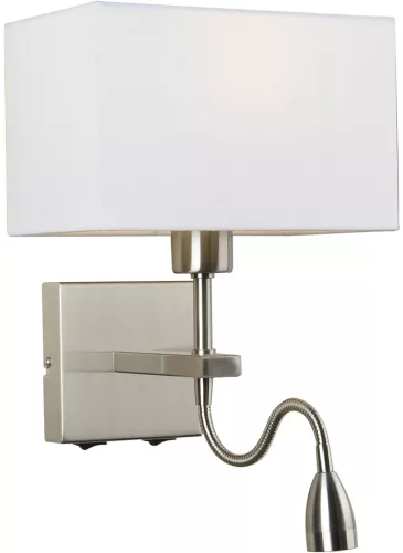 Italux NORTE WL-1122-2-BL-SN-RC-WH Fali lámpa 2x60W, 3W/E27, LED 3000K 350LM IP20