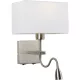Italux NORTE WL-1122-2-BL-SN-RC-WH Fali lámpa 2x60W, 3W/E27, LED 3000K 350LM IP20