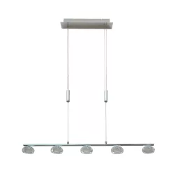   ITALUX ZWD-0001-05-CH STEVEN Modern Led Függesztett Lámpa Króm, Átlátszó LED IP20