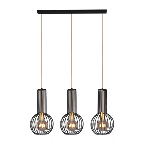 KAJA K-4521 ARVI BLACK Fekete Színű Függeszték 3xE27 15W IP20