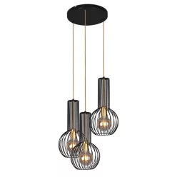   KAJA K-4522 ARVI BLACK Fekete Színű Függeszték 3xE27 15W IP20