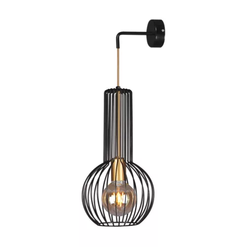 KAJA K-4523 ARVI BLACK Fekete Színű Fali Lámpa 1xE27 15W IP20