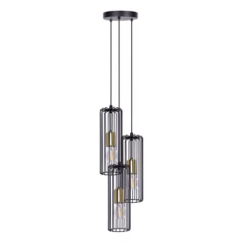 KAJA K-4937 GABIA Fekete Színű Függeszték 3xE27 15W IP20