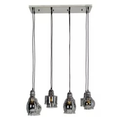   KING HOME -HL-0096 VRYON Többágú Függesztett Lámpa Fekete, Füstös E27 IP20