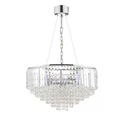  LAURA ASHLEY 3603254-Q VIENNA Kristály Függesztett Lámpa Fehér, Csiszolt Króm G9 IP20