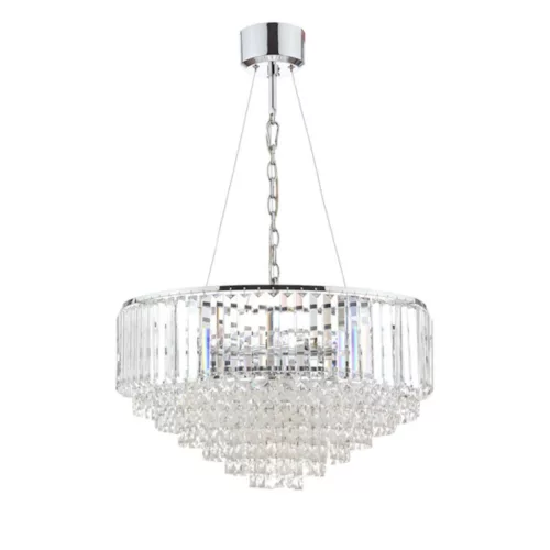 LAURA ASHLEY 3603254-Q VIENNA Kristály Függesztett Lámpa Fehér, Csiszolt Króm G9 IP20