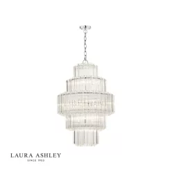   LAURA ASHLEY 3756148-Q GENEVIEVE Kristály Függesztett Lámpa Csiszolt Króm E14 IP20
