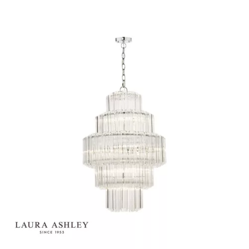 LAURA ASHLEY 3756148-Q GENEVIEVE Kristály Függesztett Lámpa Csiszolt Króm E14 IP20