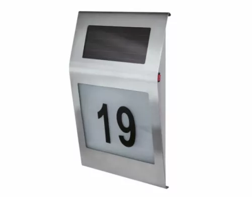 Strühm Numero Led 0 12W-os króm napelemes házszám világító lámpa