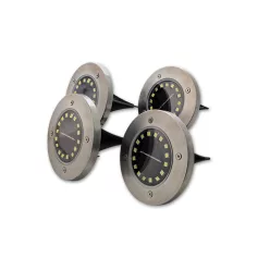   MasterLED Földbe szúrható 1 2 W-os kerek napelemes lámpa 16 SMD