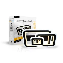   Lucero Marshall 140 W-os 50 cm átmérőjű fekete LED távirányítós és mobil applikációval vezérelhető mennyezeti lámpa