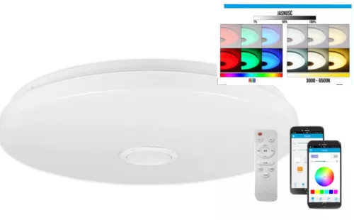 MasterLED Erik 72 W-os 490 mm fehér RGBW LED távirányítós mennyezeti lámpa