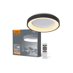   Videx Led Edge 72 W-os ø450mm fekete LED távirányítós mennyezeti lámpa