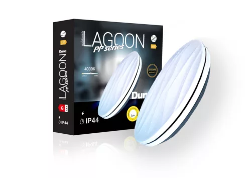 Lagoon PP series Dune 12 W-os ø260 mm kerek natúr fehér mennyezeti lámpa IP44-es védettségű