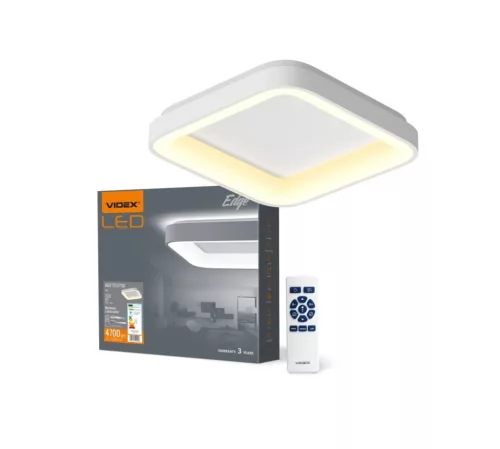 Videx Led Edge 72 W-os ø450mm fehér négyzet alakú LED távirányítós mennyezeti lámpa
