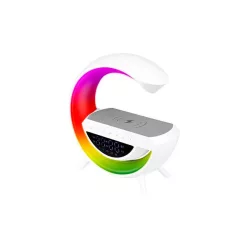   MasterLED QI 5W-os RGB újratölthető asztali lámpa beépített vezeték nélküli telefontöltővel és hangszóróval