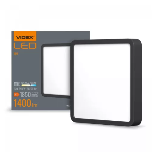 VIDEX-DOWNLIGHT-LED-DLSS-FEKETE-18W felületre szerelhető mélysugárzó