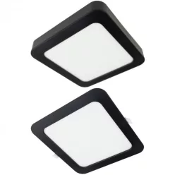   Ecolight 24W-os, négyzet alakú, CCT, fekete, süllyesztett és felületre szerelhető lámpa