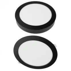   Ecolight 24W-os, kerek alakú, CCT, fekete, süllyesztett és felületre szerelhető lámpa